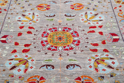 Chobi Grey Hand Knotted 610 X 102 Area Rug 700-144971 Image 3