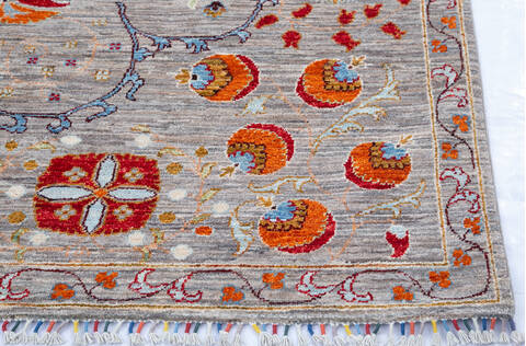 Chobi Grey Hand Knotted 610 X 102 Area Rug 700-144971 Image 4