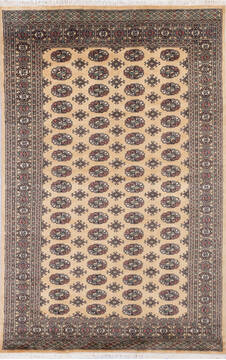 Bokhara Beige Hand Knotted 5'3" X 8'1"  Area Rug 700-144973