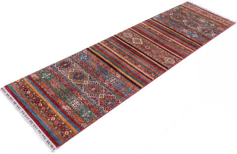 Chobi Red Runner Hand Knotted 29 X 910 Area Rug 700-144976 Image 2