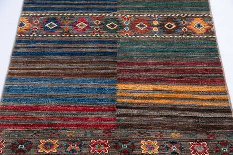 Chobi Grey Runner Hand Knotted 29 X 82 Area Rug 700-144979 Image 2