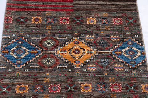 Chobi Grey Runner Hand Knotted 29 X 82 Area Rug 700-144979 Image 3