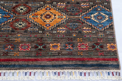 Chobi Grey Runner Hand Knotted 29 X 82 Area Rug 700-144979 Image 5