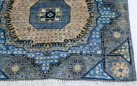 Chobi Blue Runner Hand Knotted 28 X 64 Area Rug 700-144980 Image 3