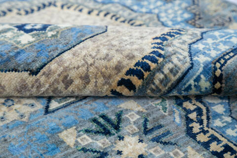 Chobi Blue Runner Hand Knotted 28 X 64 Area Rug 700-144980 Image 4