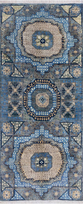 Chobi Blue Runner Hand Knotted 28 X 64 Area Rug 700-144980 Image 0