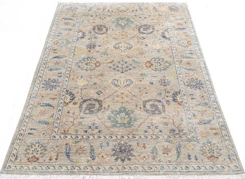 Chobi Beige Hand Knotted 51 X 73 Area Rug 700-144986 Image 1