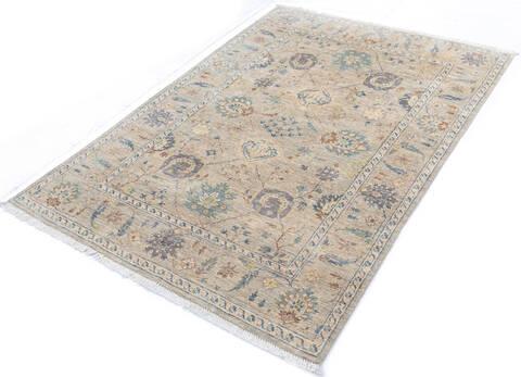 Chobi Beige Hand Knotted 51 X 73 Area Rug 700-144986 Image 2