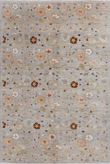 Chobi Grey Hand Knotted 60 X 810 Area Rug 700-144988 Image 0