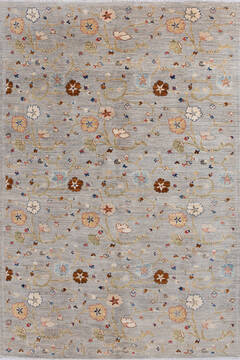 Chobi Grey Hand Knotted 6'0" X 8'10"  Area Rug 700-144988