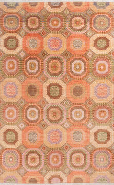 Afghan Chobi Red Rectangle 7x10 ft Wool Carpet 144989