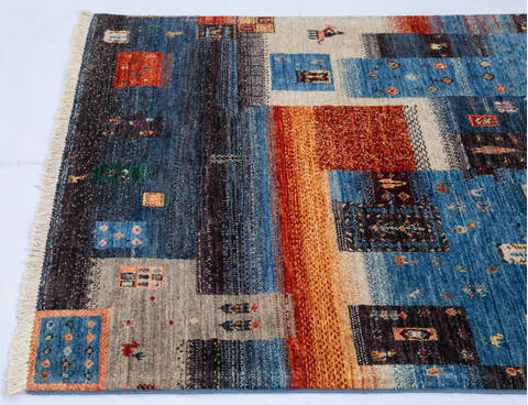 Modern Blue Hand Knotted 40 X 511 Area Rug 700-144990 Image 4