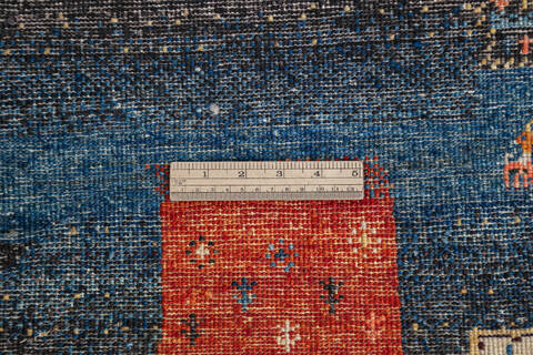 Modern Blue Hand Knotted 40 X 511 Area Rug 700-144990 Image 6
