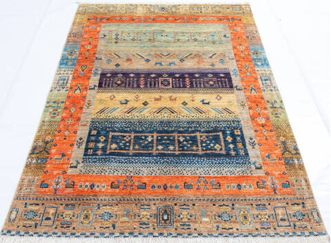 Chobi Multicolor Hand Knotted 40 X 60 Area Rug 700-144994 Image 1