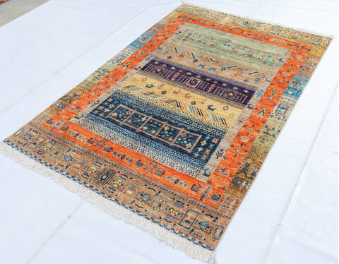 Chobi Multicolor Hand Knotted 40 X 60 Area Rug 700-144994 Image 2