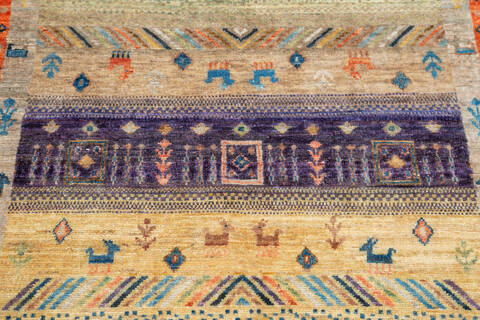 Chobi Multicolor Hand Knotted 40 X 60 Area Rug 700-144994 Image 4