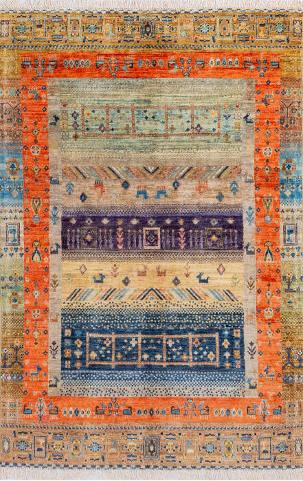 Chobi Multicolor Hand Knotted 40 X 60 Area Rug 700-144994 Image 0
