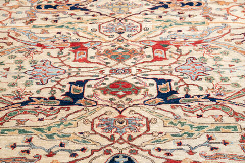 Chobi Beige Hand Knotted 80 X 99 Area Rug 700-144997 Image 3