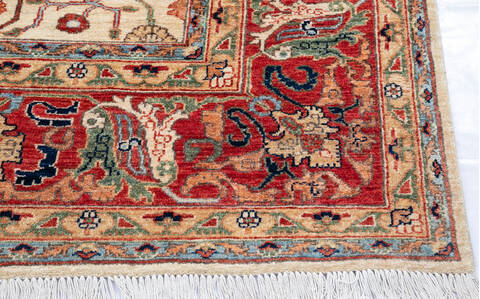 Chobi Beige Hand Knotted 80 X 99 Area Rug 700-144997 Image 4