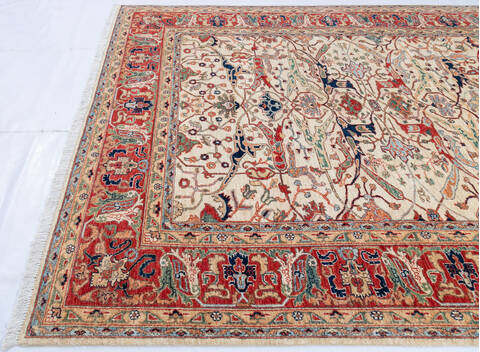 Chobi Beige Hand Knotted 80 X 99 Area Rug 700-144997 Image 5