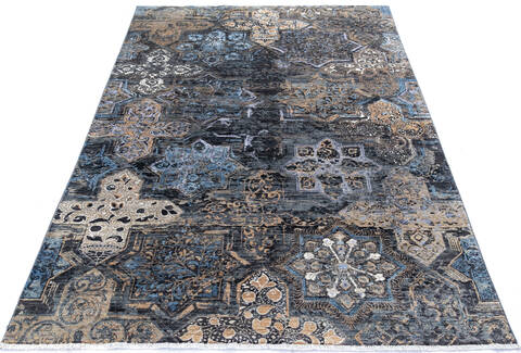 Modern Grey Hand Knotted 60 X 90 Area Rug 700-144999 Image 1