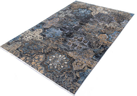 Modern Grey Hand Knotted 60 X 90 Area Rug 700-144999 Image 2