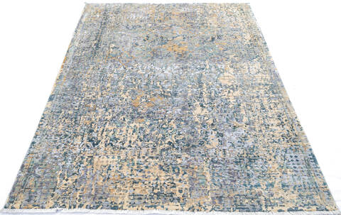 Modern Grey Hand Knotted 57 X 710 Area Rug 700-145002 Image 1
