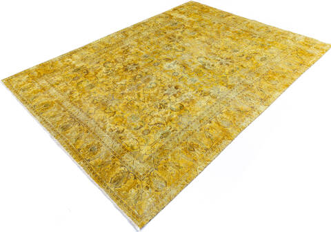 Overdyed Yellow Hand Knotted 80 X 106 Area Rug 700-145004 Image 2