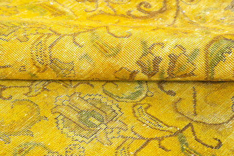 Overdyed Yellow Hand Knotted 80 X 106 Area Rug 700-145004 Image 5