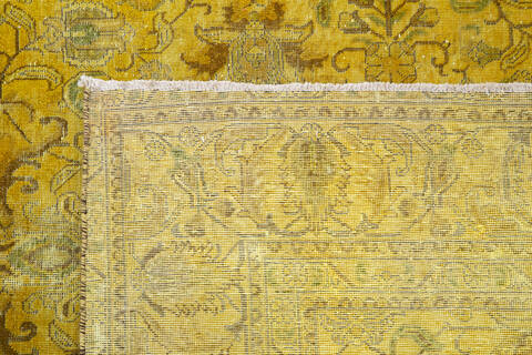 Overdyed Yellow Hand Knotted 80 X 106 Area Rug 700-145004 Image 6