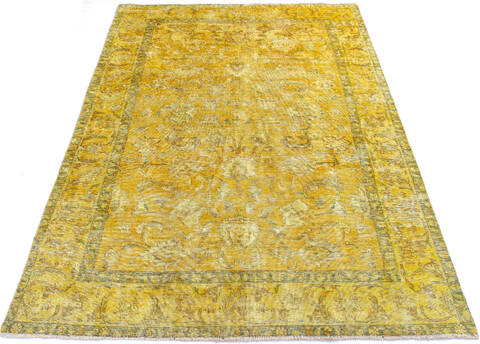Overdyed Yellow Hand Knotted 64 X 94 Area Rug 700-145005 Image 1