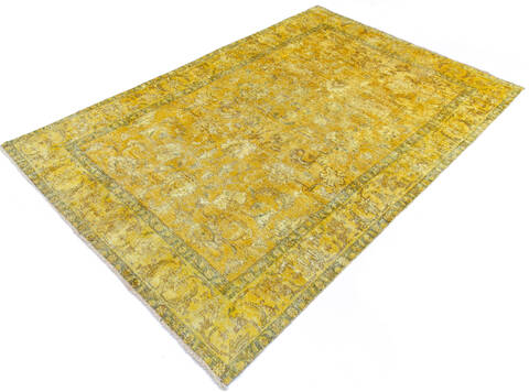 Overdyed Yellow Hand Knotted 64 X 94 Area Rug 700-145005 Image 2