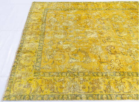 Overdyed Yellow Hand Knotted 64 X 94 Area Rug 700-145005 Image 5