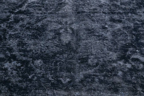 Overdyed Black Hand Knotted 80 X 103 Area Rug 700-145011 Image 3