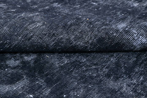 Overdyed Black Hand Knotted 80 X 103 Area Rug 700-145011 Image 5