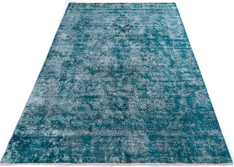 Overdyed Green Hand Knotted 65 X 97 Area Rug 700-145016 Image 1