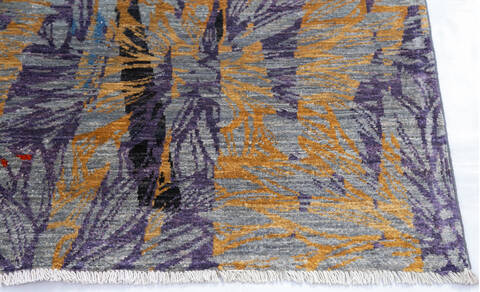 Modern Multicolor Hand Knotted 68 X 99  Area Rug 700-145025 Image 4