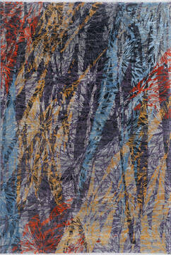 Modern Multicolor Hand Knotted 6'8" X 9'9"  Area Rug 700-145025