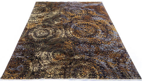 Modern Brown Hand Knotted 80 X 910 Area Rug 700-145026 Image 1