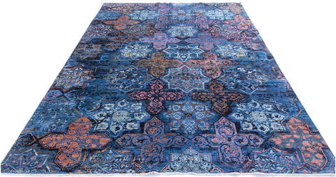 Modern Blue Hand Knotted 91 X 120 Area Rug 700-145027 Image 1