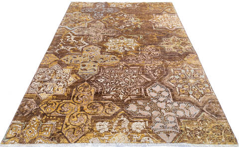 Chobi Brown Hand Knotted 59 X 79 Area Rug 700-145030 Image 1