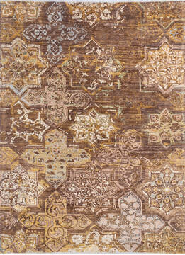 Afghan Chobi Brown Rectangle 5x8 ft Wool and Silk Carpet 145030