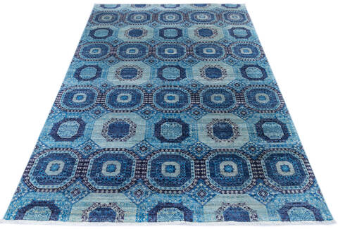 Chobi Blue Hand Knotted 68 X 910 Area Rug 700-145032 Image 1