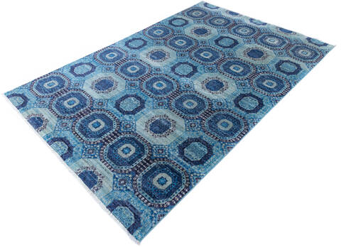 Chobi Blue Hand Knotted 68 X 910 Area Rug 700-145032 Image 2