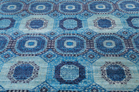 Chobi Blue Hand Knotted 68 X 910 Area Rug 700-145032 Image 3