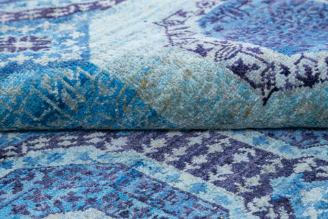 Chobi Blue Hand Knotted 68 X 910 Area Rug 700-145032 Image 6