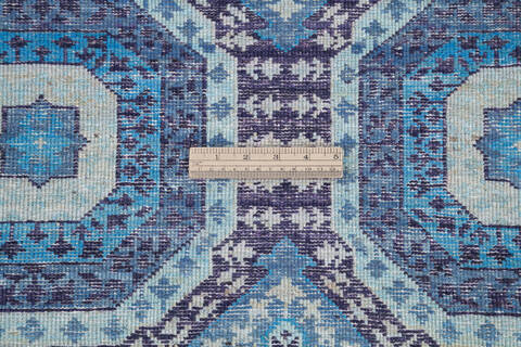 Chobi Blue Hand Knotted 68 X 910 Area Rug 700-145032 Image 7