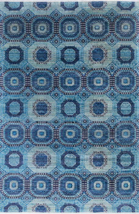Chobi Blue Hand Knotted 68 X 910 Area Rug 700-145032 Image 0