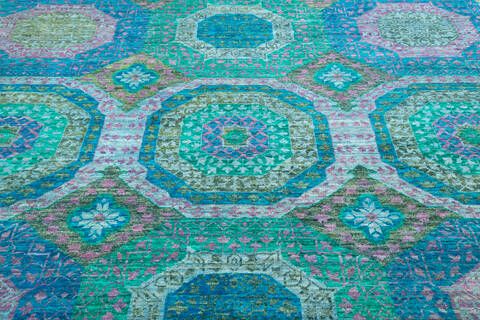 Chobi Green Hand Knotted 82 X 101 Area Rug 700-145033 Image 3