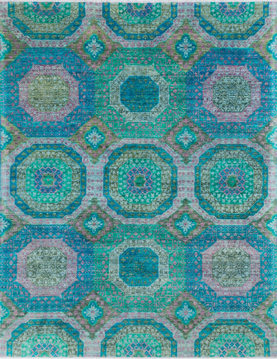 Chobi Green Hand Knotted 82 X 101 Area Rug 700-145033 Image 0